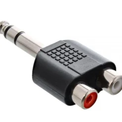 InLine Audio Adapter Stereo 6.3mm Klinke Stecker Stereo auf 2xCinch Buchse Schwarz