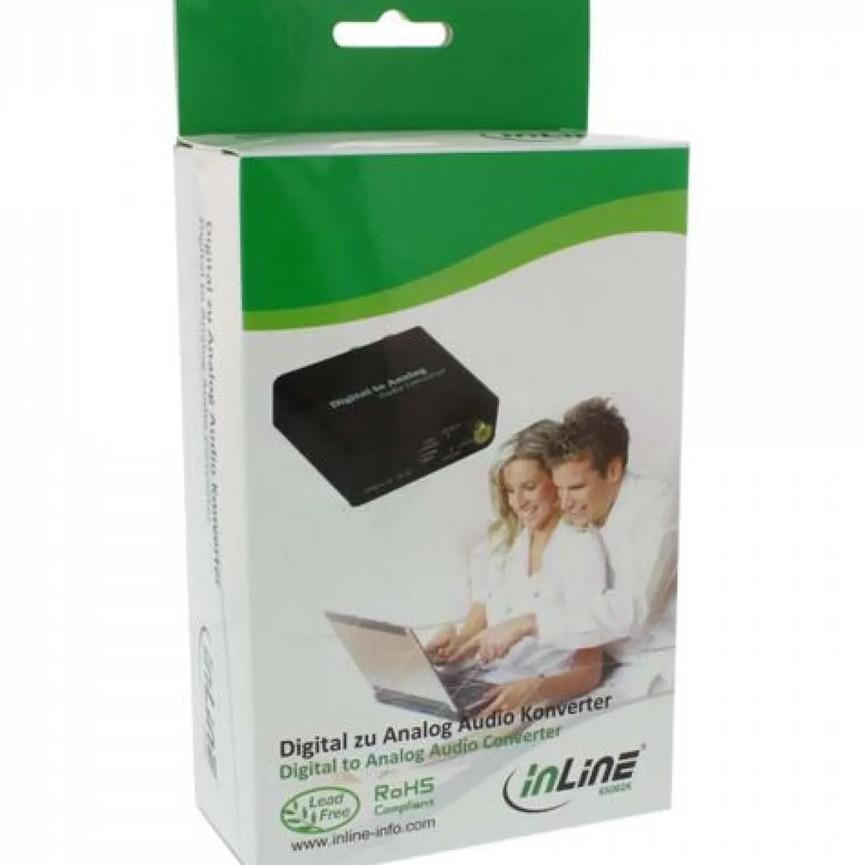 InLine Audio-Konverter Digital zu Analog, Toslink & Cinch Eingang zu Cinch Stereo Ausgang, USB Power