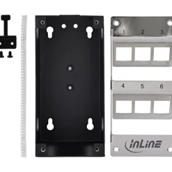 InLine Cat.6A Keystone-Verteilerkasten, Wand-/Hutschiene, STP, 6 Port