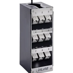 InLine Cat.6A Keystone-Verteilerkasten, Wand-/Hutschiene, STP, 9 Port