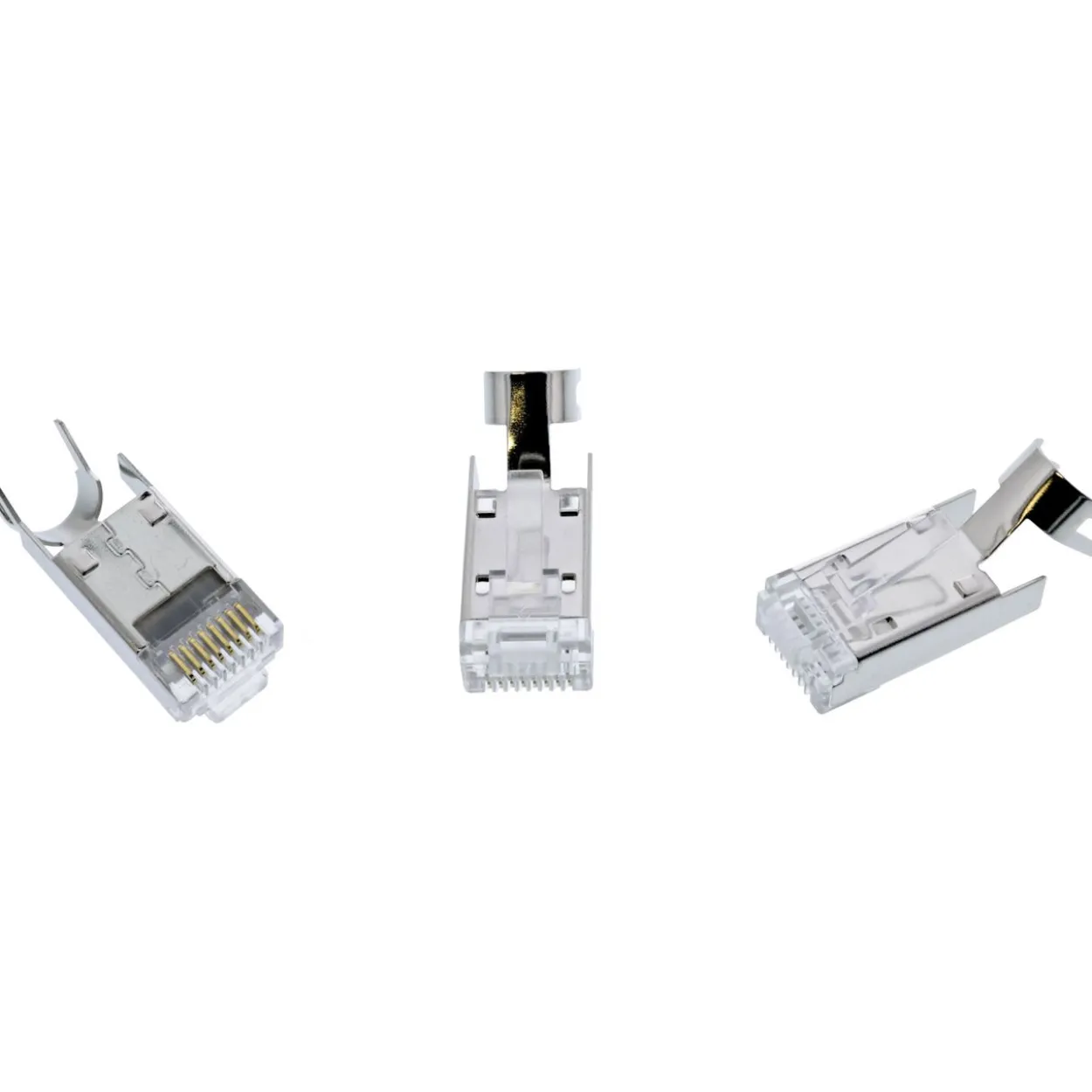 InLine Crimpstecker Cat.6A RJ45 geschirmt, mit Knickschutz und Einfädelhilfe, schwarz 10er Pack
