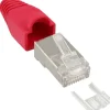 InLine Crimpstecker RJ45 geschirmt, mit Knickschutz und Einfädelhilfe, 10er Pack, rot