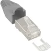 InLine Crimpstecker RJ45 geschirmt, mit Knickschutz und Einfädelhilfe, 10er Pack, grau