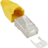 InLine Crimpstecker RJ45 geschirmt, mit Knickschutz und Einfädelhilfe, 10er Pack, gelb