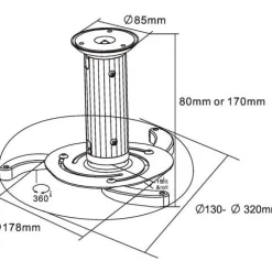 InLine Deckenhalterung für Beamer, max. 10kg +/- 15 neigbar