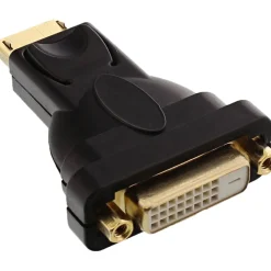 InLine Displayport 1.1 Adapter Displayport Stecker auf DVI 24+1 Buchse Schwarz mit Arretierung / vergoldet