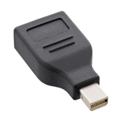 InLine DisplayPort Adapter, mini DisplayPort Stecker auf DisplayPort Buchse, 4K/60Hz, schwarz