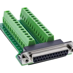 InLine D-Sub 25 Terminalblock, Buchse, 2-reihig, Schraubklemme
