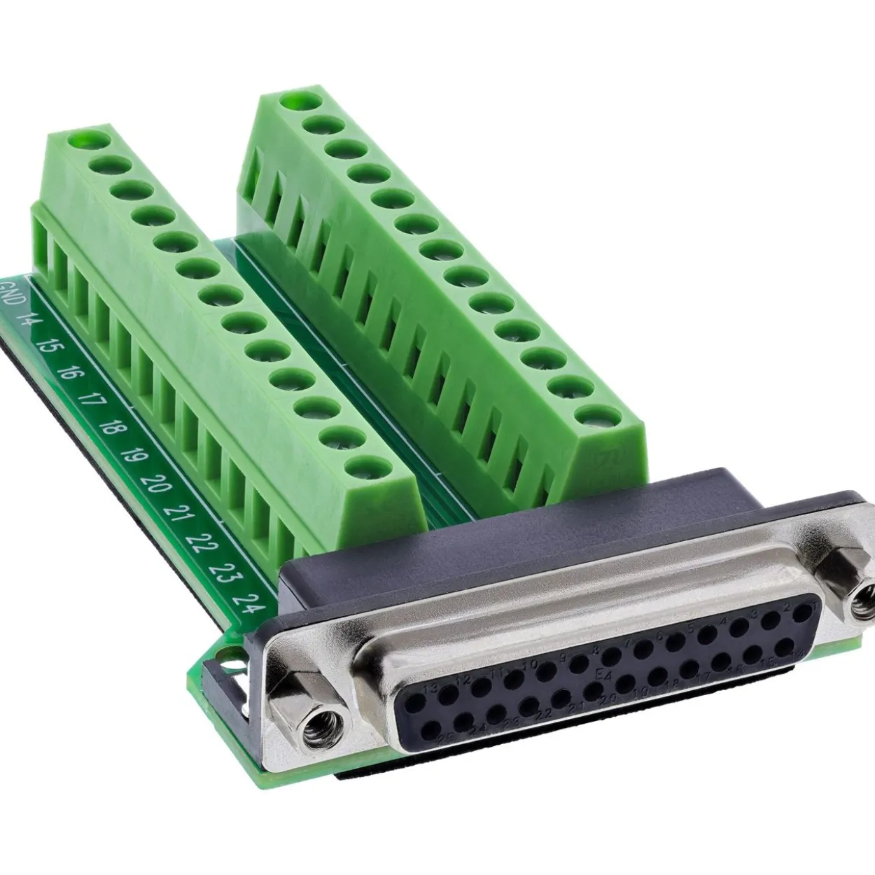 InLine D-Sub 25 Terminalblock, Buchse, 2-reihig, Schraubklemme