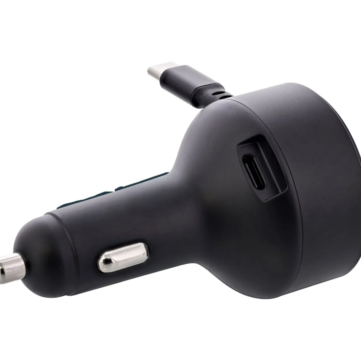 InLine Dual USB-C KFZ Stromadapter 12/24V, ausziehbares Kabel + Buchse, 75W