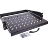 InLine 19" Fachboden ausziehbar, 350mm, 30kg, 2HE, RAL 9005 schwarz