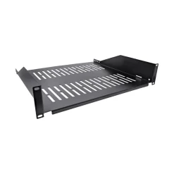 InLine 19" Fachboden, 400mm, 20kg, 2HE, RAL 9005 schwarz