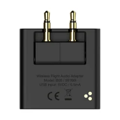 InLine Flugzeug Bluetooth Audio Transmitter Sender, BT 5.0, aptX HD/LL, Flight Adapter mit Ladecase