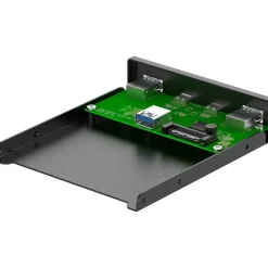 InLine 3,5" Front Panel, 2x USB-A + 2x USB-C, 10 Gb/s, Metall, schwarz