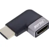 InLine HDMI Adapter, HDMI A Stecker / Buchse, 90° links, 8K UHD
