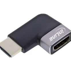 InLine HDMI Adapter, HDMI A Stecker / Buchse, 90° links, 8K UHD