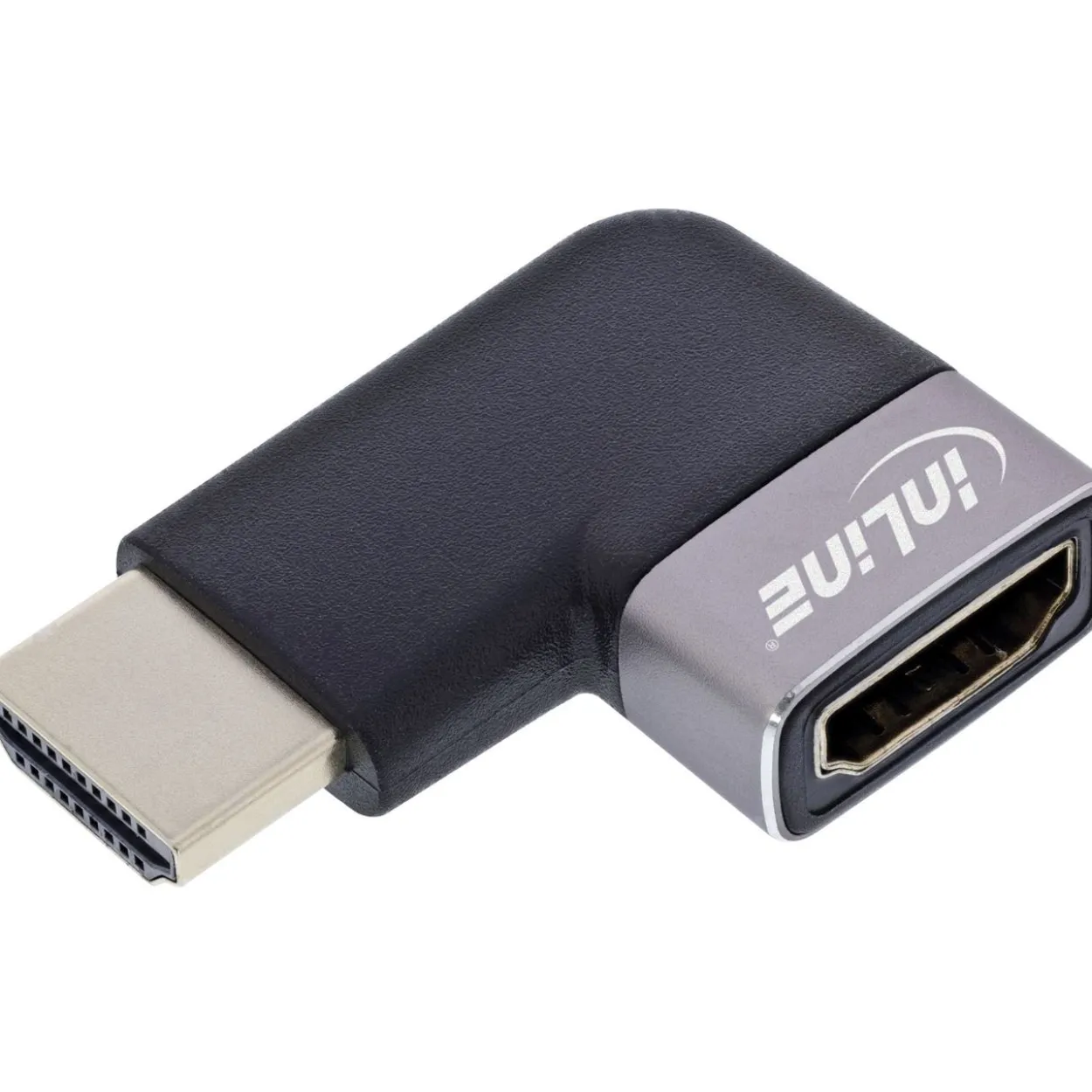 InLine HDMI Adapter, HDMI A Stecker / Buchse, 90° links, 8K UHD