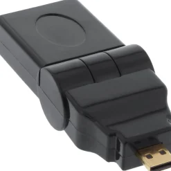 InLine HDMI Adapter HDMI-Buchse auf HDMI Typ D Stecker Schwarz 180° drehbar / 4K / flexibel / gewinkelt / vergoldet