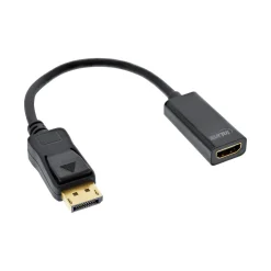InLine HDMI Adapterkabel Displayport Stecker auf HDMI Typ A Buchse Schwarz 4K