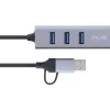 InLine 4in1 Gigabit Hub, USB-C & USB-A, 1x RJ45, 3x USB 3.2 Gen.1