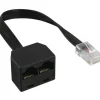 InLine ISDN Verteiler 1x RJ45 St an 2x RJ45 Bu mit Kabel ohne Endwiderstände 4pol. belegt (8P4C)