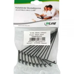 InLine Kabelbinder mit Bündelklemme x94mm schwarz 10 Stück