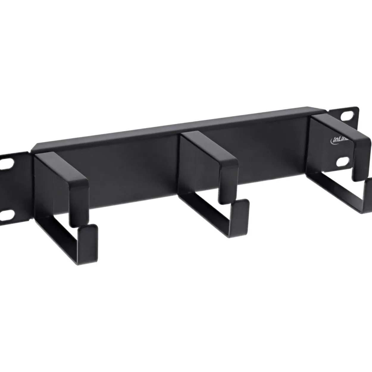 InLine 10" Kabelführungspanel, 3 Bügel, RAL 9005 schwarz