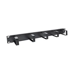 InLine 19" Kabelführungspanel, 5 kleine Bügel, RAL 9005, schwarz