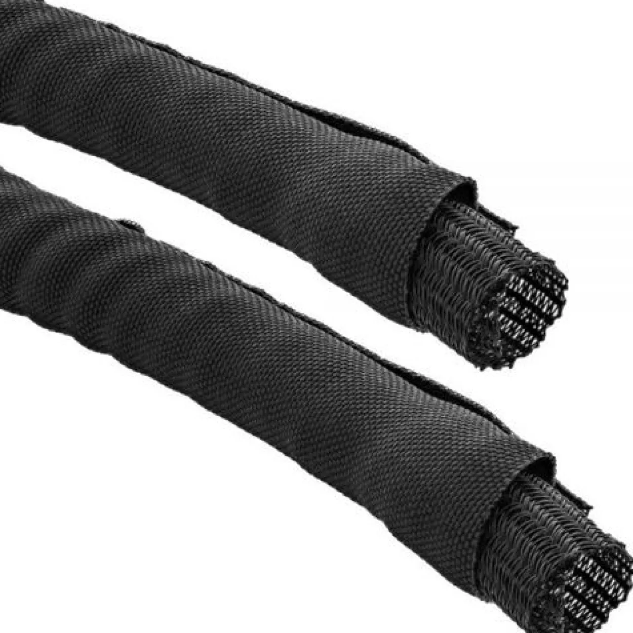 InLine Kabelkanal Geflechtschlauch mit Polyestergewebemantel, selbstverschließend in schwarz, 10mm Durchmesser , 1m