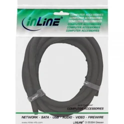 InLine Kabelkanal Geflechtschlauch mit Polyestergewebemantel, selbstverschließend in schwarz, 10mm Durchmesser , 5m
