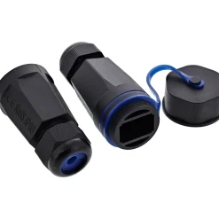 InLine Kabelverbinder Leergehäuse RJ45 Keystone, IP68, mit Deckel