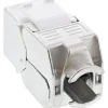 InLine Keystone RJ45 Buchse / LSA Einsatz, SNAP-In, Cat.6a, mit Staubschutz, blau