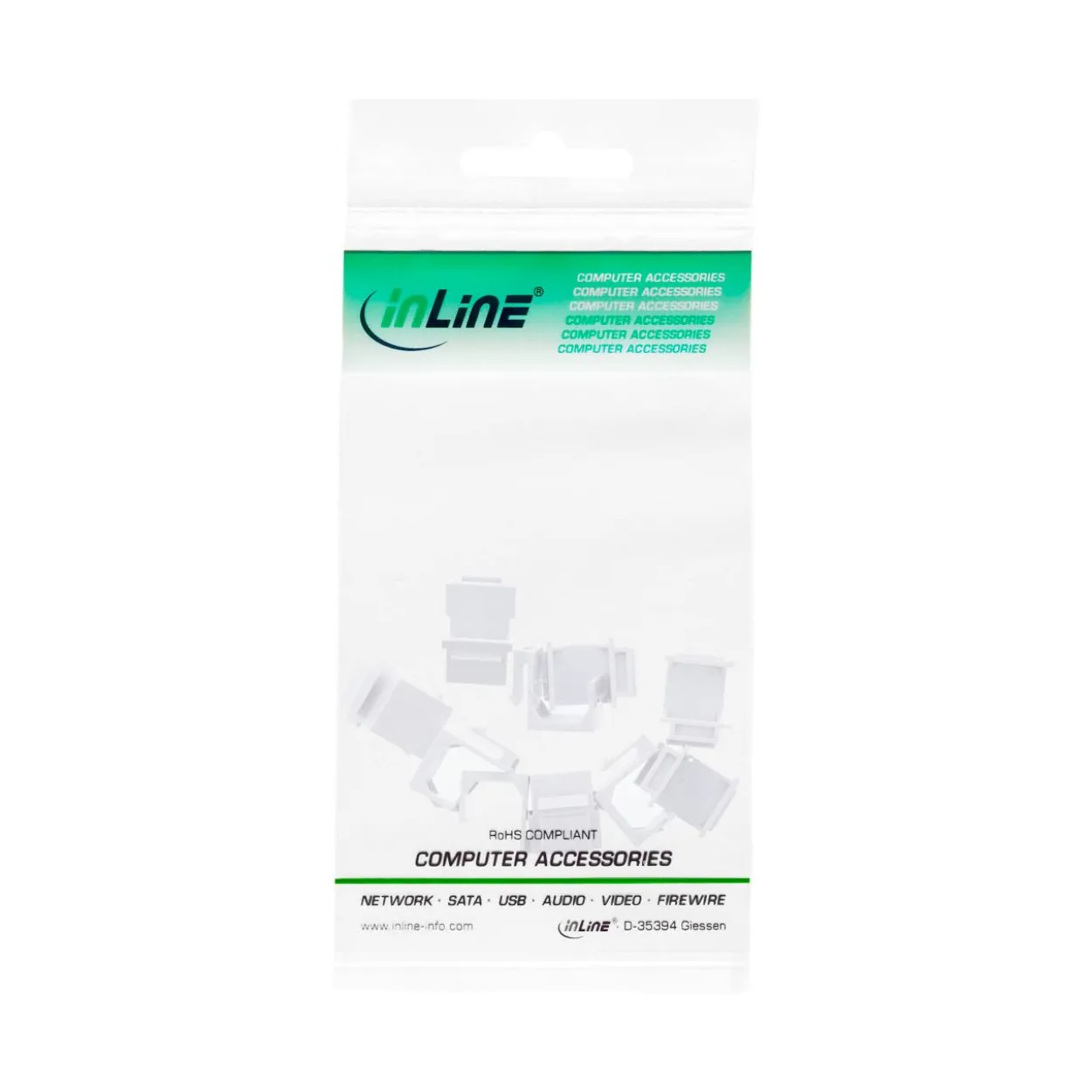 InLine Keystone SNAP-In Blindabdeckung für Modul Steckplatz, weiß, 10er Pack