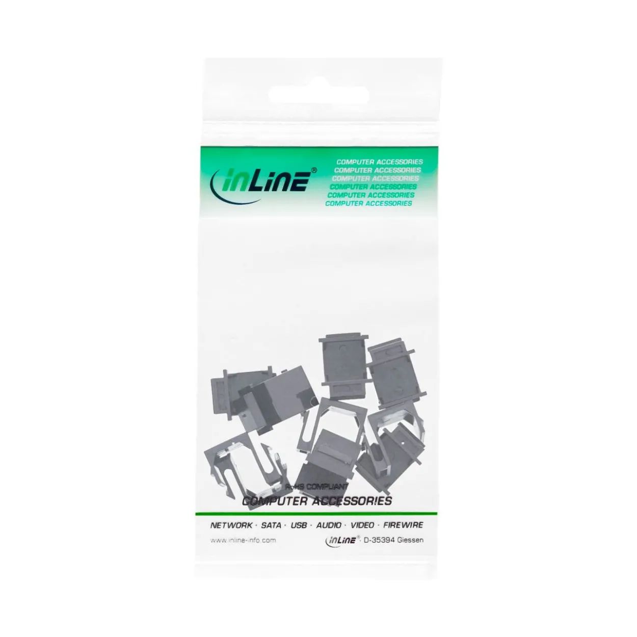 InLine Keystone SNAP-In Blindabdeckung für Modul Steckplatz, schwarz, 10er Pack