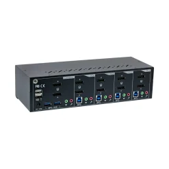 InLine KVM Desktop Switch, 4-fach, Dual-Monitor DisplayPort 1.2, 4K, USB 3.0, Audio