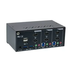 InLine KVM Desktop Switch, 2-fach, Dual Monitor, HDMI, 4K, USB 3.0, Audio