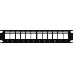 InLine 10" Leerpanel 12-fach, für Keystone Module, 1HE, schwarz