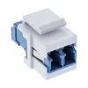 InLine LWL Keystone Snap-in Kupplung weiß, Duplex LC/LC, singlemode, Keramik-Hülse, blau