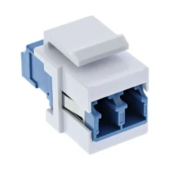 InLine LWL Keystone Snap-in Kupplung weiß, Duplex LC/LC, singlemode, Keramik-Hülse, blau