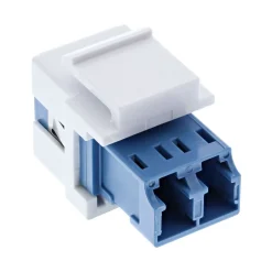 InLine LWL Keystone Snap-in Kupplung weiß, Duplex LC/LC, singlemode, Keramik-Hülse, blau
