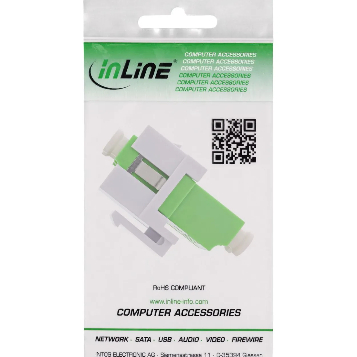 InLine LWL Keystone Snap-in Kupplung weiß, Duplex LC/LC, single, grün, Keramik