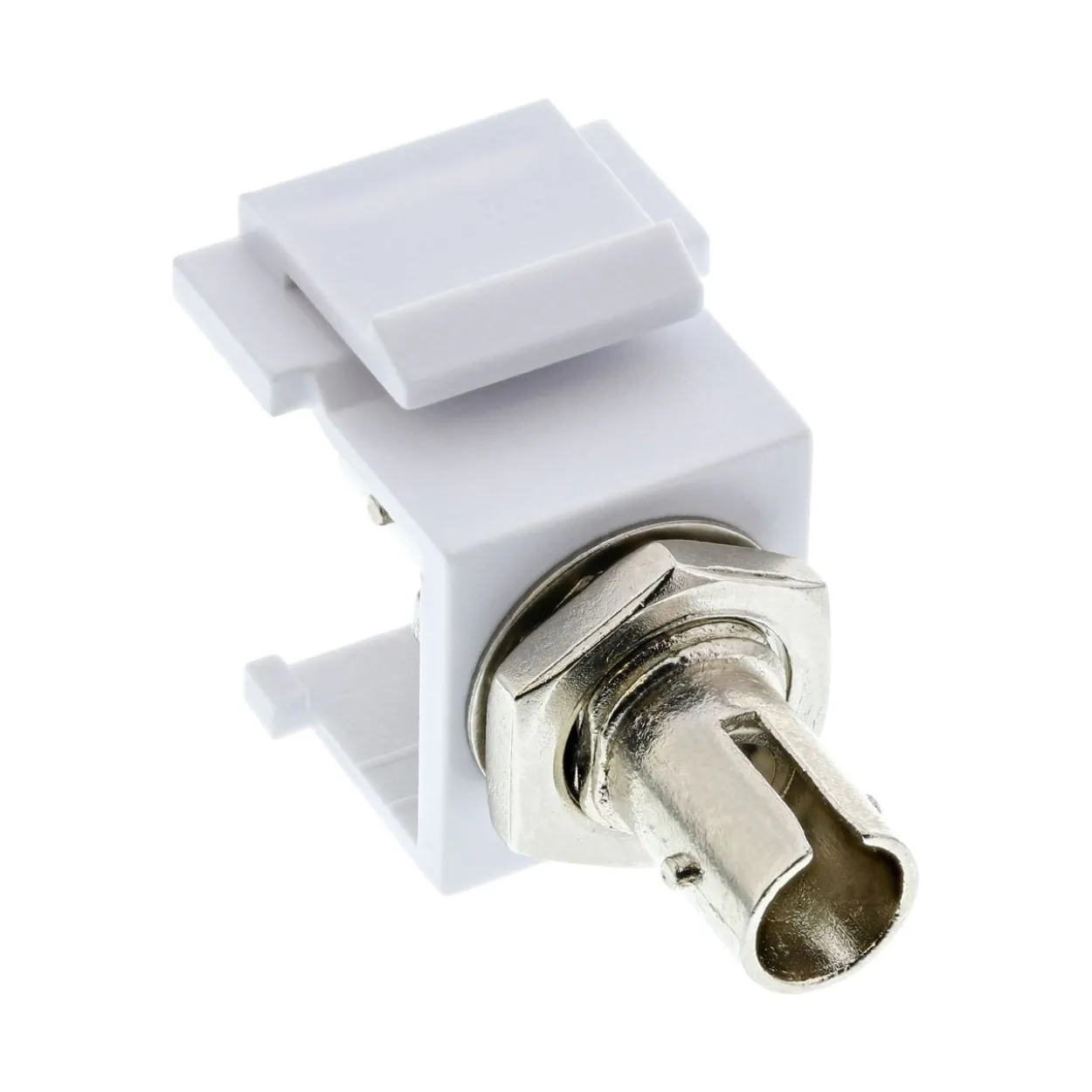InLine LWL Keystone Snap-in Kupplung weiß, Simplex ST/ST, multimode, Keramik-Hülse