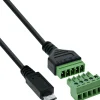 InLine Micro USB Stecker an Terminalblock, 5-polig, mit Kabel