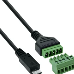 InLine Micro USB Stecker an Terminalblock, 5-polig, mit Kabel