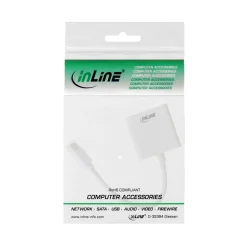 InLine Mini DisplayPort zu DVI Adapter, Mini DisplayPort Stecker auf DVI-D 24+1 Buchse, Alu, weiss