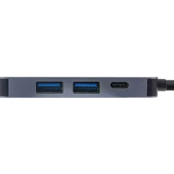 InLine Multifunktions-Hub USB 3.2 Gen.1, 2x USB-A 5Gb/s + HDMI 4K/30Hz + USB Typ-C PD 87W, Aluminium, grau