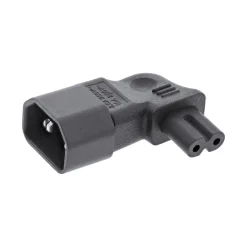 InLine Netzadapter IEC 60320 C14 / C7, links/rechts gewinkelt, 3pol. Kaltgeräte zu 2pol.