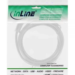 InLine Netzkabel, Schutzkontakt gewinkelt auf Kaltgerätestecker C13, weiß, 3m