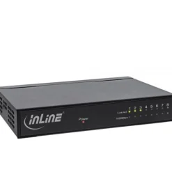 InLine Netzwerk Switch 8 Port, Gigabit Ethernet, 10/100/1000MBit/s, Desktop, Metall, lüfterlos, geschirmte Ports
