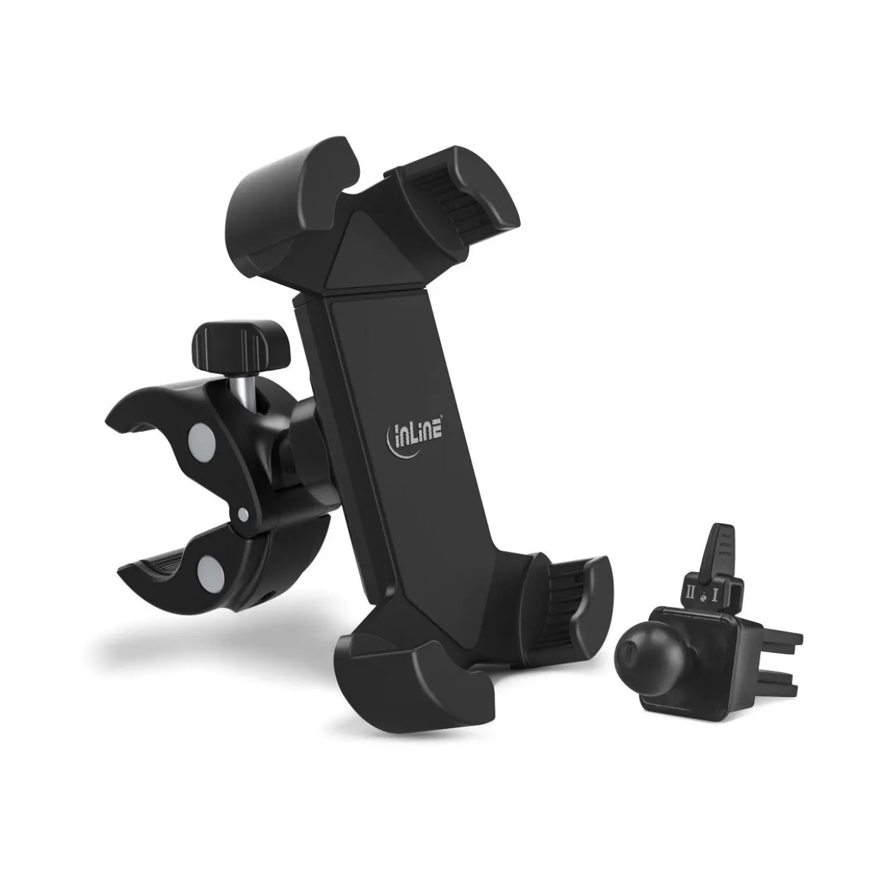 InLine One Click Easy 3 Drive & Ride Set mit Universalklemme und Lüftungsgitter-Clip